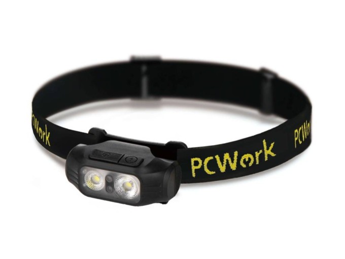 Hybridní nabíjecí LED čelovka PCW12A s USB-C a IPX5, 200 lm