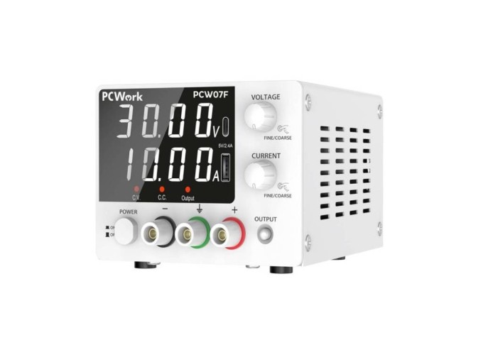 Laboratorní napájecí zdroj DC 0–30 V / 0–10 A PCW07F