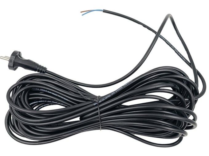 Flexibilní napájecí kabel PVC 2x0,75 mm, délka 15 m, černý