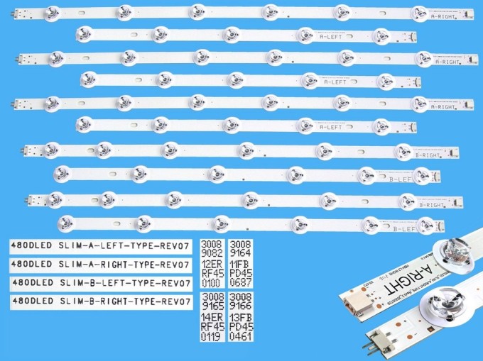 LED podsvícení sada Panasonic 48Slim s 12 pásky DLED TOTAL ARRAY 480DLED_SLIM REV07