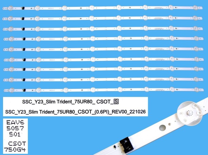 LED podsvit 840mm sada LG AGF30125407, 9 kusů pro LCD TV 75"