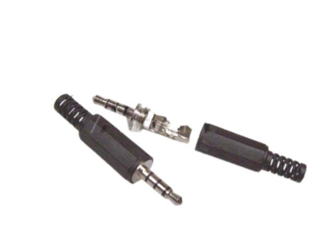 4-pólový 3,5mm JACK konektor samec plastový