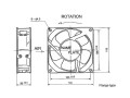 Axiální ventilátor 119x119x38 mm 230 V 120 mA s připojením Faston