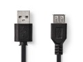 Prodlužovací USB 2.0 kabel A - A, 3 metry, černý