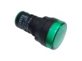 Zelená LED kontrolka 230V AC s montážním otvorem 22mm