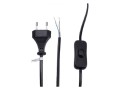 Flexo síťový kabel 2x0,75mm² s vypínačem, černá plochá dvojlinka 2 m