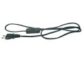 Flexo síťový kabel 2x0,75mm² s vypínačem, černá plochá dvojlinka 2 m