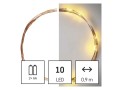 LED vánoční nano řetěz měděný, 0,9 m, 2x AA, vnitřní, teplá bílá, časovač