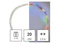 LED vánoční nano řetěz, 1,9 m, 2x AA, vnitřní, multicolor, časovač