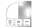 LED vánoční nano řetěz stříbrný, 0,9 m, 2x AA, vnitřní, studená bílá, časovač