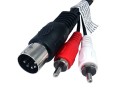 Stereo audio kabel DIN 5pin samec na 2x CINCH samec 1 m
