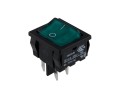 Kolébkový vypínač BULGIN zelený ON-OFF malý H8653VBBG3076W