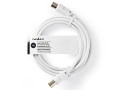 Anténní koaxiální kabel účastnický 1,5 m bílý