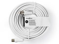 Anténní koaxiální kabel účastnický 10m bílý, 2x stíněný, PVC