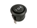 Kolébkový vypínač kulatý R13-112D-BB-7D černý ON-OFF-ON 10A 250V
