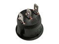 Kolébkový vypínač kulatý R13-112D-BB-7D černý ON-OFF-ON 10A 250V
