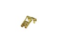 Úhlový faston konektor 6.3 mm zásuvka boční mosazná