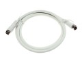Anténní satelitní kabel 2,5 m s F konektory, bílý