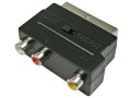 Obousměrná redukce SCART s 3× CINCH a S-VHS přepínačem
