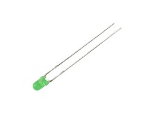 Zelená LED dioda 3mm kulatá, difúzní, 8-32mcd, 60° vyzařovací úhel, 565nm