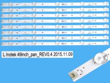 LED podsvit 8 pásků 510mm pro Panasonic 49" LCD TV DLED TOTAL ARRAY L Inotek