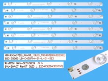Sada LED podsvícení 855mm pro LCD TV 43" Hitachi / ChangHong 8 kusů