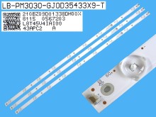 Sada LED podsvícení 838mm pro LCD panel Philips 43" GJ0D35433X9-T, 3 pásky