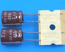 Elektrolytický kondenzátor 3,3uF 450V 105°C Nippon KMQ