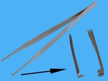 Chirurgická pinzeta plochá 120 mm s protahovacím zoubkem