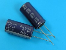 Elektrolytický kondenzátor 47uF 450V 85°C Suscon ML