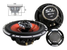 Třípásmový auto reproduktor SAL WRX316 4 ohm 2x110W pár