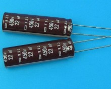 Elektrolytický kondenzátor 22uF 450V 105°C Nippon KXJ low ESR