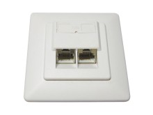 Dvojitá zapuštěná zásuvka RJ45 2x8/8 s LSA kontakty
