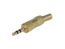 Stereo konektor JACK 3,5 mm samec kovový zlacený