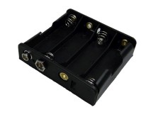 Plastové pouzdro na 4x AA baterie s vývodem clip 9V/6F22