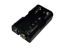 Plastové pouzdro pro 2x AA baterie s vývodem clip 9V (6F22)