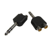 Stereo redukce jack 6,3 mm na 2x CINCH konektory