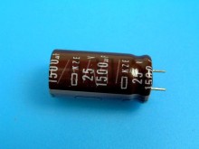 Elektrolytický kondenzátor 1500uF 25V 105°C Nippon KZE low ESR