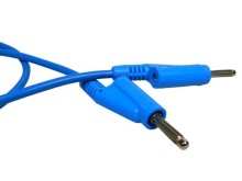 Měřicí kabel s banánkovými konektory modrý 20A, délka 1m