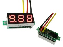 Digitální panelové měřidlo napětí 0-30V s LED displejem - mini rozměr