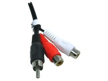 Redukční kabel CINCH 0,2 m samec na 2x samice mono/stereo