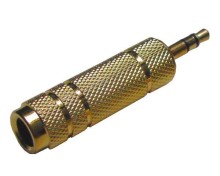 Audio redukce jack 3,5mm samec na 6,3mm samice pozlacená kovová
