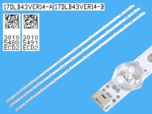 Sada LED podsvitu 3 pásky 800mm pro Vestel 43" LCD TV 17DLB43VER14