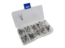 Sada rychlých pojistek F 5x20mm, 10 hodnot po 10 kusech, 0,2A–20A