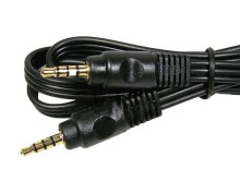 4pólový 3.5mm jack audio kabel 1m se samčími konektory