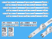 LED podsvitní sada 6 kusů pro Samsung 43" LCD panel 805mm LM41-00885A/86A