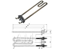 Topné těleso do pračky 55X1966 265mm 235V 1850W