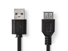 Prodlužovací USB 2.0 kabel A samec - A samice 0,2 m černý