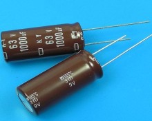 Elektrolytický kondenzátor 1000uF 63V 105°C low ESR Nippon KY