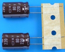 Elektrolytický kondenzátor 220uF 80V 105°C low ESR Nippon KY